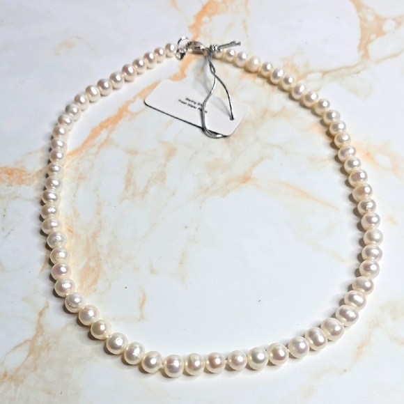 Fresh Water Pearl Sterling Silver Necklace New